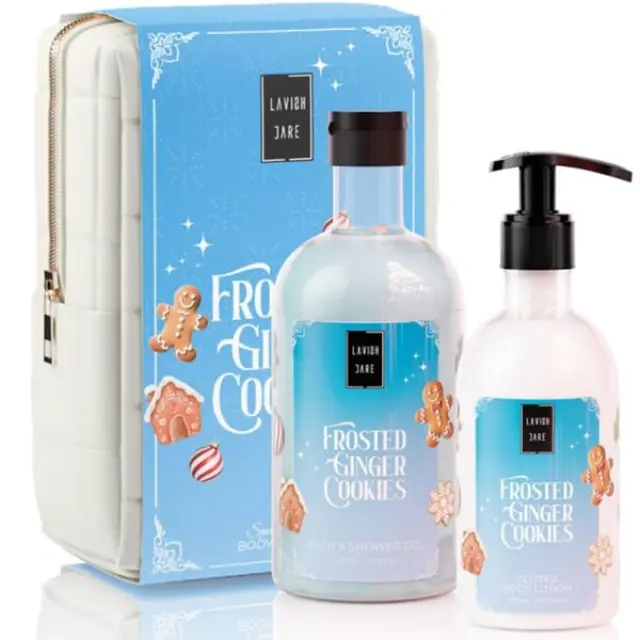 LAVISH CARE Frosted Ginger Cookies Christmas Set Αφρόλουτρο 500ml & Κρέμα Σώματος 300ml, 1σετ