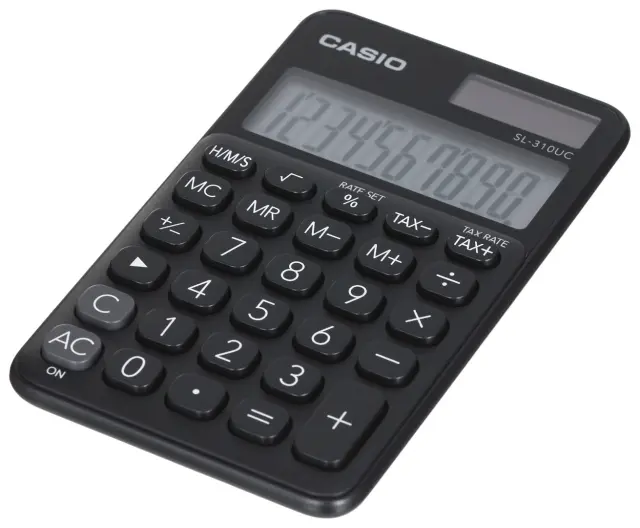 Αριθμομηχανή Dual 10 Ψηφίων LCD Display Casio SL-310UC-BK Μαύρη