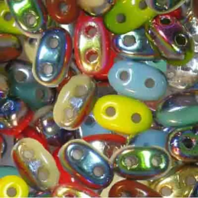 Χάντρα Superduo - Mix Vitrail Harmony 2.5x5mm ~10gr