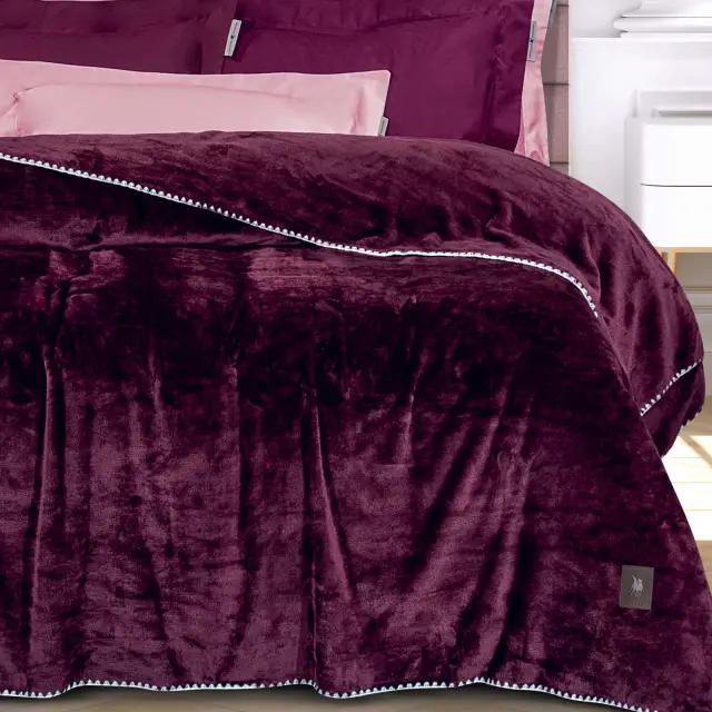 Κουβέρτα 170x240 Μονή 320gsm Fleece Essential Greenwich Polo Club 4440 Bordeaux 100% Πολυέστερ 2