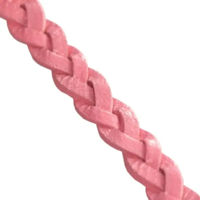 Κορδόνι Δερμάτινο Πλεγμένο Flat Pink 5.5x1.5mm ~1m