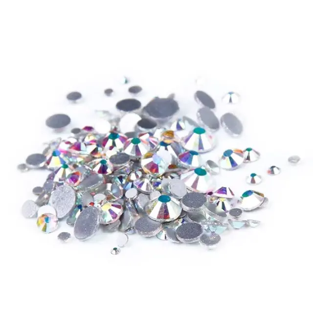 Glass Rhinestone Mix Size για Κόλλα Crystal AB ~1.90-4.80mm ~1440τεμ