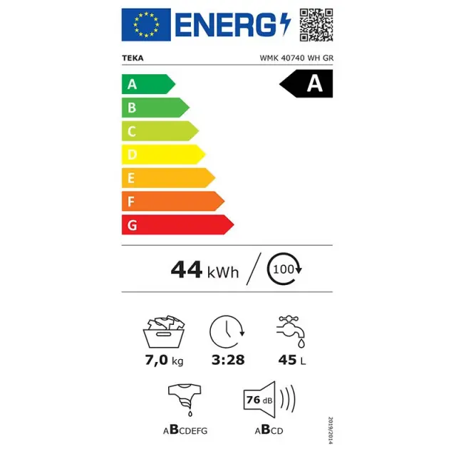 Teka Πλυντήριο Ρούχων 7kg 1200 Στροφών WMK 40740 WH 2