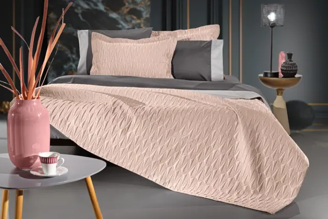 ΣΕΤ ΚΟΥΒΕΡΛΙ KING SIZE 240×250 3 ΤΕΜΑΧΙΩΝ RUBY OLD PINK GUY LAROCHE