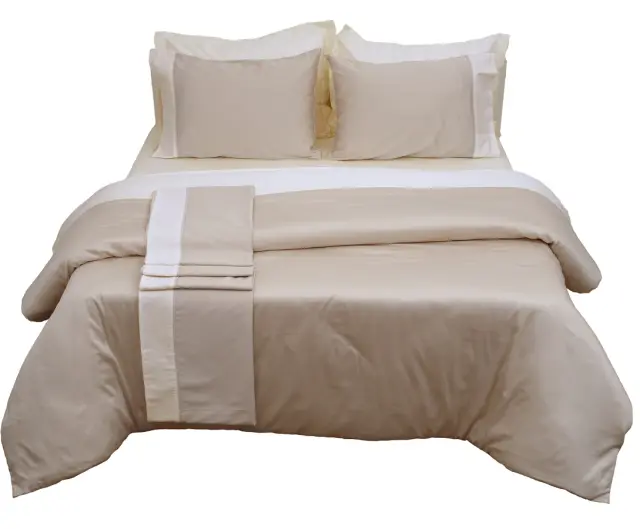 Παπλωματοθήκη 220Χ240 Υπέρδιπλη Luxury Bicolour Anna Riska Beige-Ivory