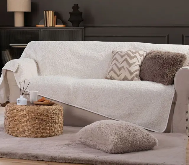 Nef-Nef Homeware Ριχτάρι Τριθέσιου Καναπέ Vanjel 150x300 Ecru