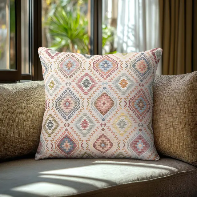 Beauty Home Μαξιλαροθήκη ΣΤΟΦΑ ΙΝΔΙΚΟΙ ΡΟΜΒΟΙ 40 x 40 cm 2