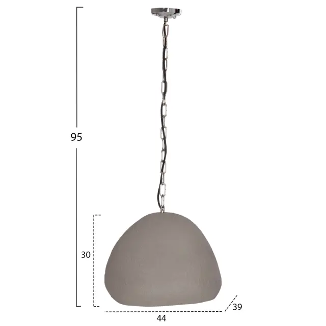 Φωτιστικό οροφής κρεμαστό Jaylen Fiber Cement γκρι 44x39x30 εκ. 2