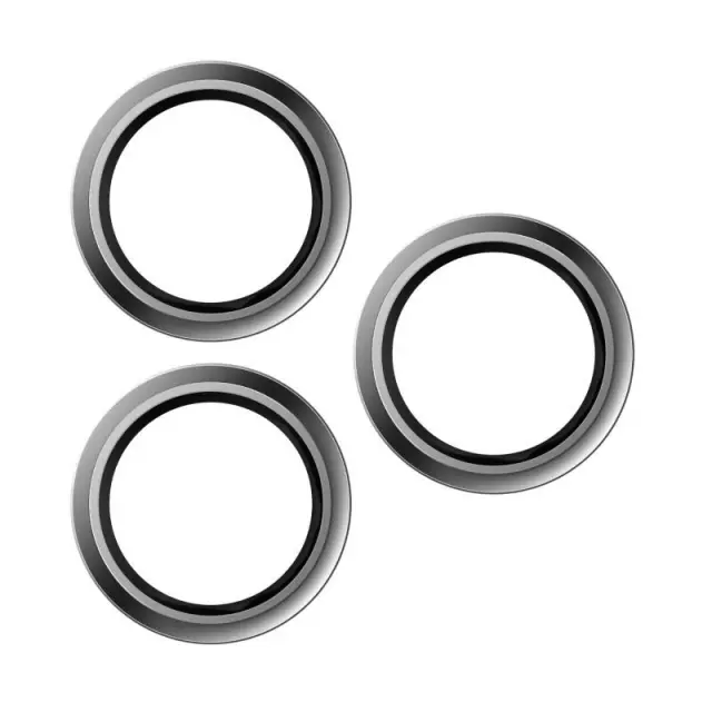 Tempered Glass Rings Hammer Glass για Τζαμάκι Κάμερας Apple iPhone 16 Pro/ 16 Pro Max Ασημί N70134