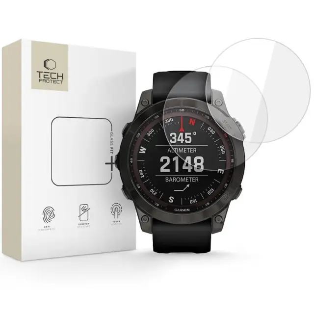 Tech-protect Glass Fit+ 2-pack Garmin Fenix 7x / 7x Pro Clear