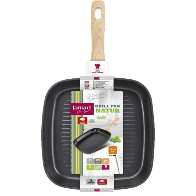 Τηγάνι Γκριλιέρα NATUR από Αλουμίνιο 26cm Lamart LT1307 Μαύρο 2