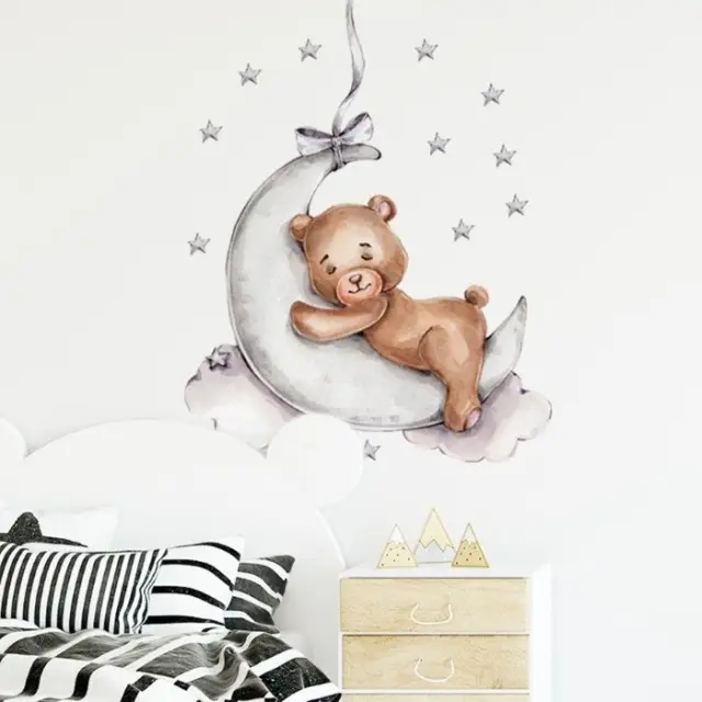 Sipo Wall Sticker Teddy Bear On The Moon 3
