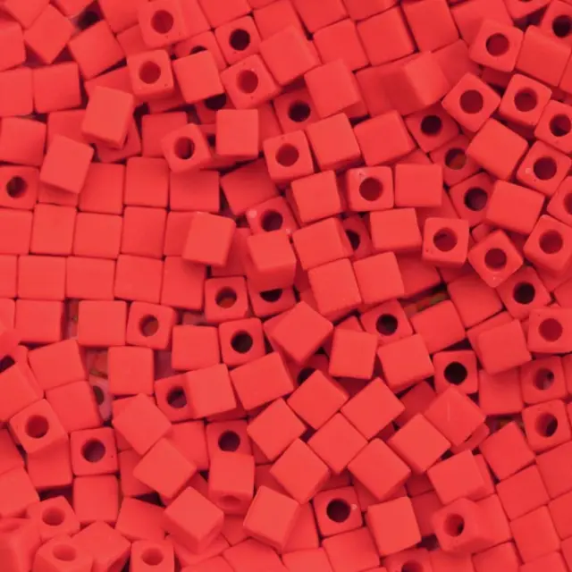 Χάντρα Miyuki Cube 4mm - 407F - Opaque Frosted Red ~25gr