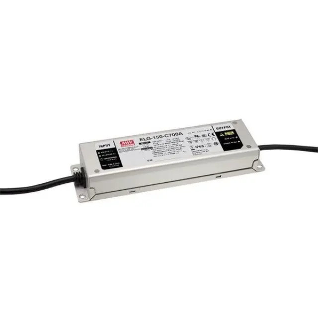 AC-DC Single output LED Driver (CC) with PFC; Output 214Vdc at 0.7A; cable output; Dimming 0-10Vdc PWM resistance 150W
