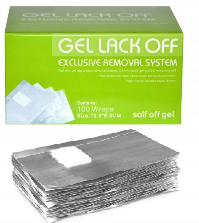 Φύλλα αλουμινίου για αφαίρεση gel με εγκοπές - Gel lack off 100τμχ