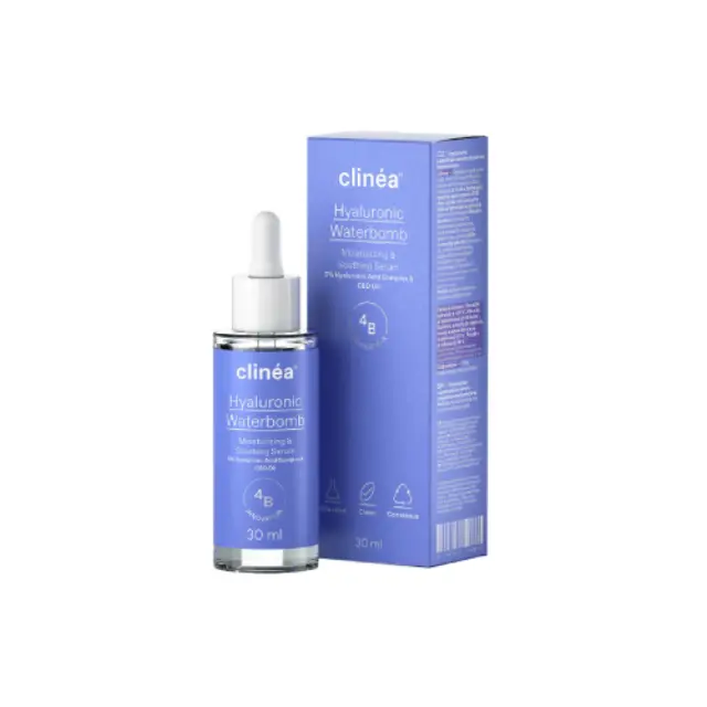 Clinea Hyaluronic Waterbomb Συμπυκνωμένος Eνυδατικός & Kαταπραϋντικός Oρός με 5% Σύμπλοκο Υαλουρονικού Οξέος & Έλαιο CBD 30mL