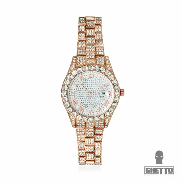Ghetto fashion watch Rose Gold bling 2
