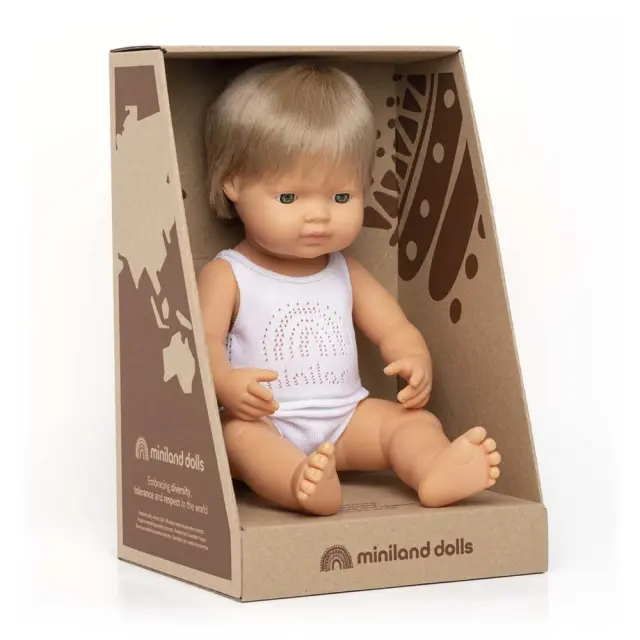 MINILAND DOLLS MINILAND ΚΟΥΚΛΑ ΚΑΥΚΑΣΙΟΣ 38 CM ΜΕ ΞΑΝΘΑ ΜΑΛΛΙΑ ΚΑΙ ΕΣΩΡΟΥΧΑ 2