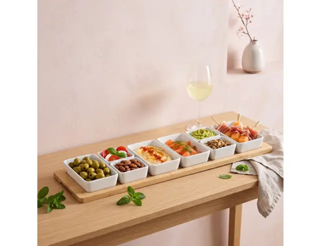 Ορντεβιέρα Σερβιρίσματος Excellent Houseware με 8 μπολ και δίσκο - 9 τεμάχια 210001500