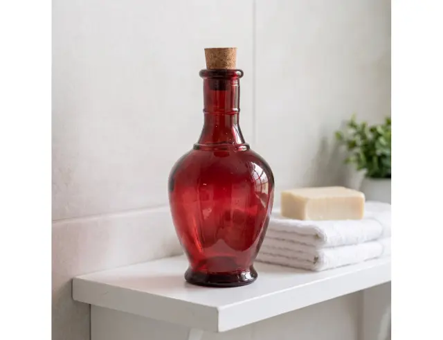 Διακοσμητικό Μπουκάλι με πώμα Glass Drops Andalucia (5620DB738) Aπό 100% ανακυκλωμένο γυαλί, Xωρητικότητας 250ml, Διαστάσεων Ø 8 x Υ 15 cm, Terracotta 5620DB738