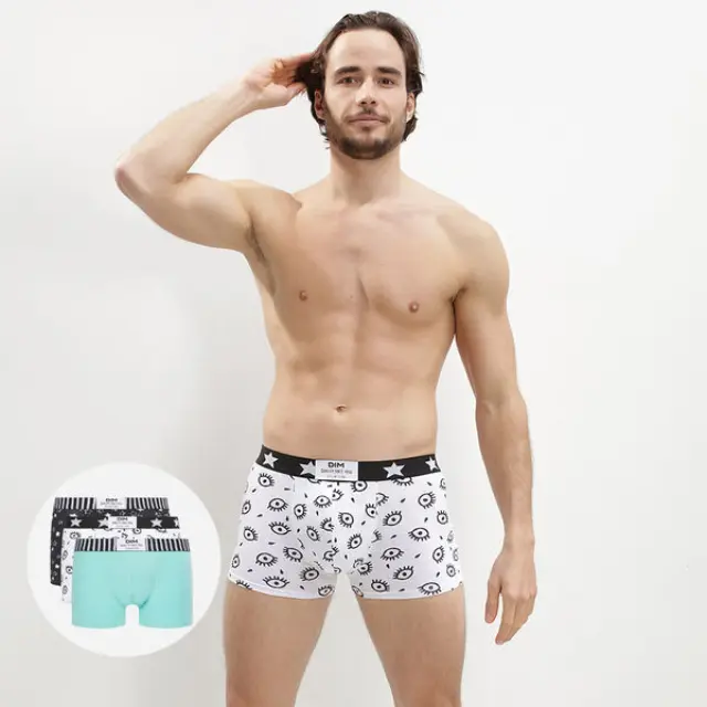 Dim Vibes Ανδρικά Μποξεράκια Με Σχέδια Βεραμάν Cotton Stretch 3τμχ - 2XL 2