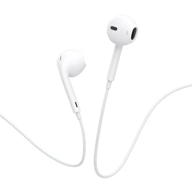 CELEBRAT earphones με μικρόφωνο E500, USB-C σύνδεση, Φ14mm, 1.2m, λευκά 3