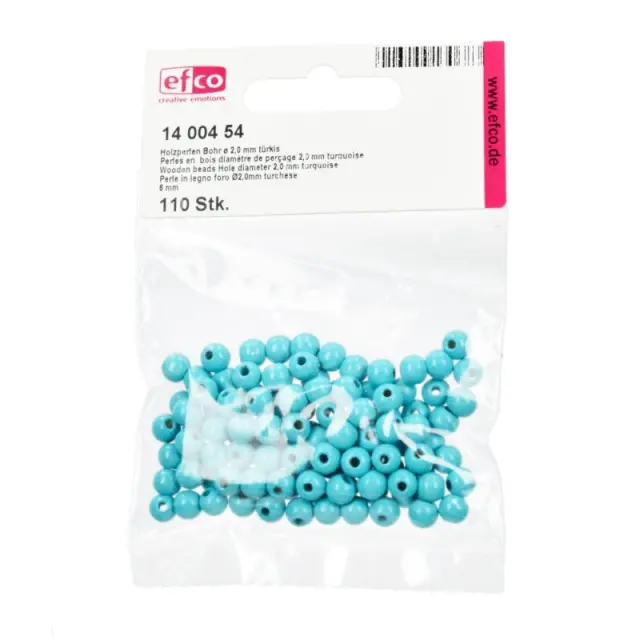 Efco Ξύλινες Χάντρες Ø6mm - Turquoise - 110τεμ