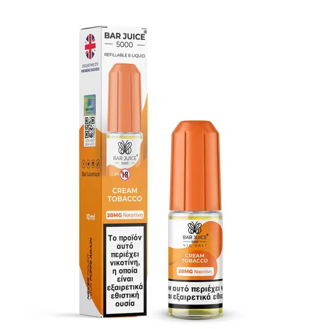 Bar Juice 5000 Cream Tobacco 10ml 20mg Nic Salts