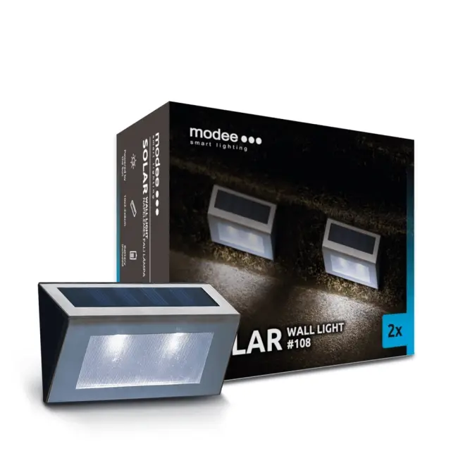 Modee Lighting LED Ηλιακό Επιτοίχιο Φωτιστικό (2τμχ/συσκ) 40.002.0015 2