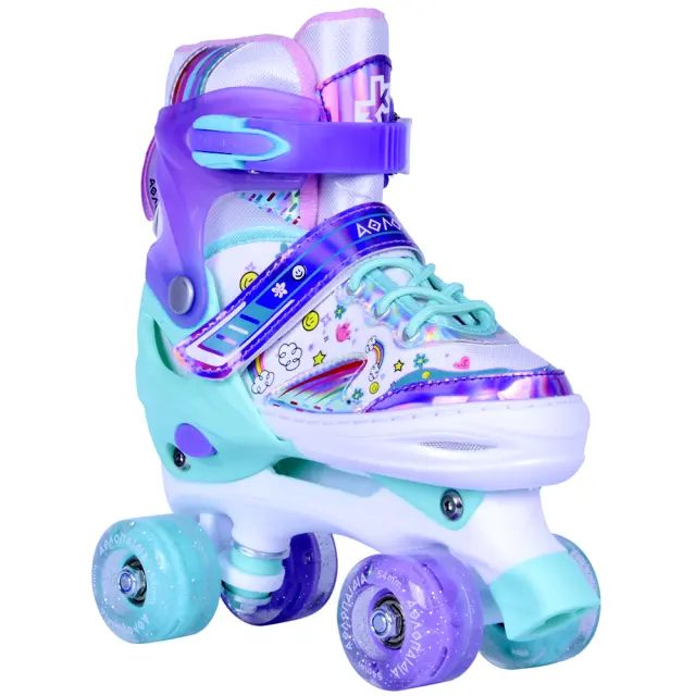 ΑΘΛΟΠΑΙΔΙΑ 3Κ ΠΑΤΙΝΙΑ ROLLER SKATES ΑΥΞΟΜΕΙΟΥΜΕΝΑ ΜΕΝΤΑ ΦΩΤΙΖΟΜΕΝΑ ΡΕΟΔΑΚΙΑ (No 35-38) 2