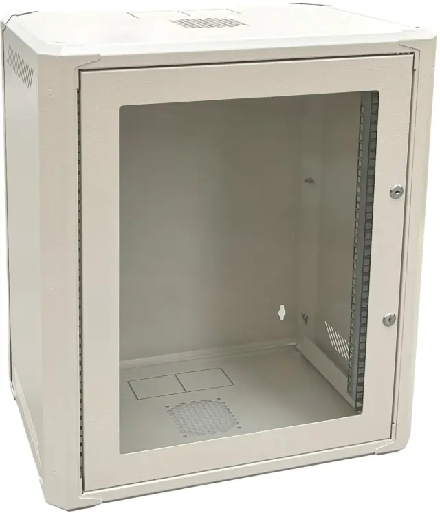 Conexpro networking cabinet 19" 15U/400mm, FLAT PACK, glass door
