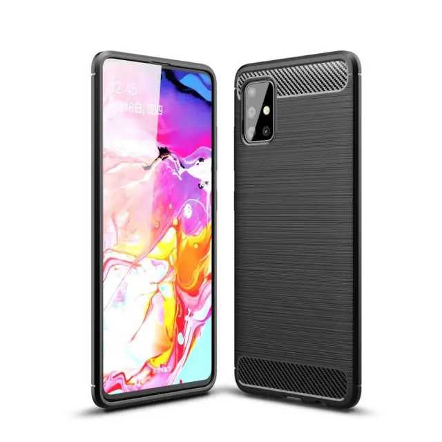 Tech-Pprotect® Carbon TPU Προστατευτική Θήκη Σιλικόνης για Samsung Galaxy M31S - Black