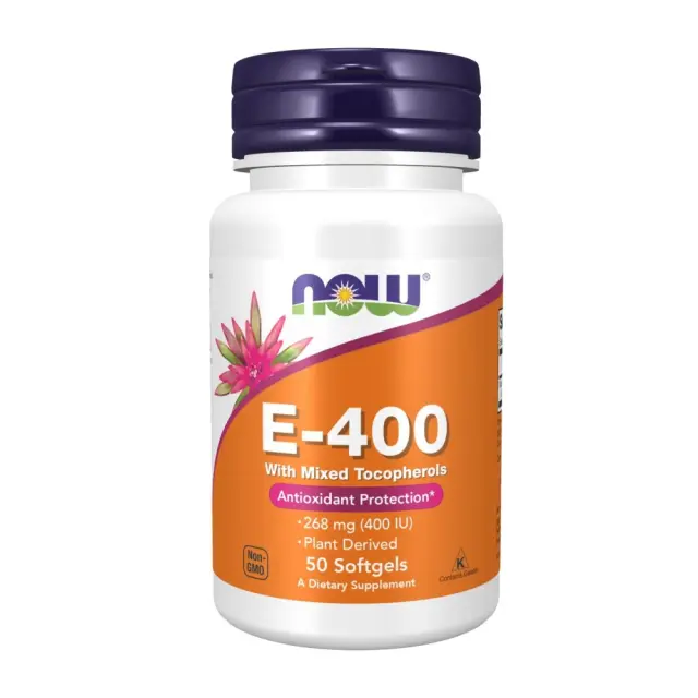 Now Foods Vitamin E Βιταμίνη για τo Δέρμα & Αντιοξειδωτική δράση 400iu 268mg 50 μαλακές κάψουλες