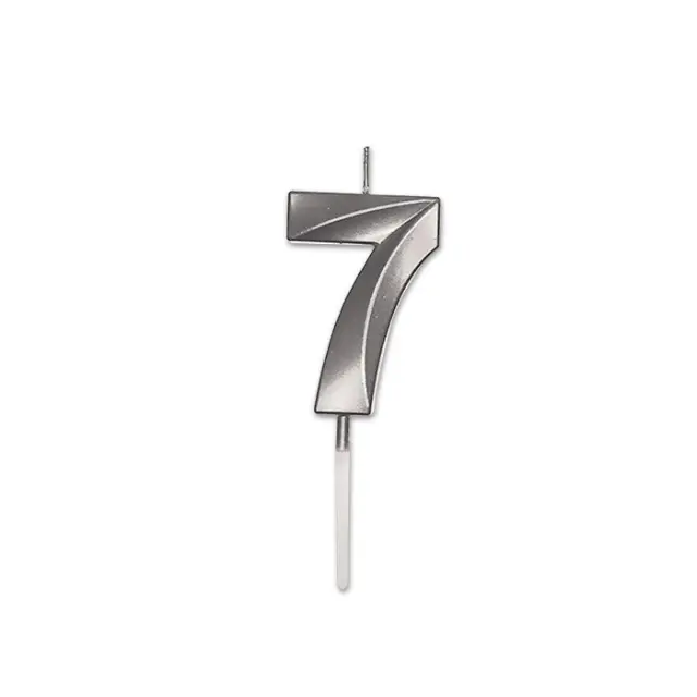 Κερί Prestige Silver Metal 9 cm Νούμερο 7