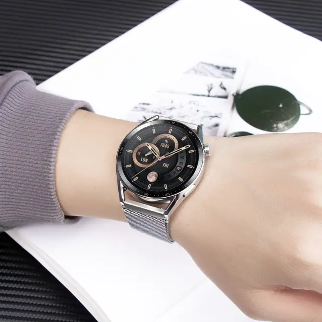 Watchband Hoco WH02 Simple Beauty Series για Samsung Huawei Xiaomi Vivo OPPO κα 20mm Universal Magnetic Steel Ασημί 3