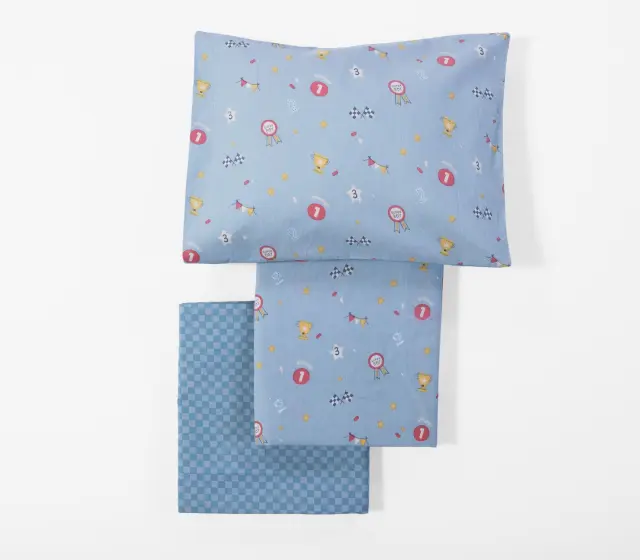 Nef-Nef Homeware Βρεφικά Σετ Σεντόνια Κούνιας Super Boy 120x170 Μπλε