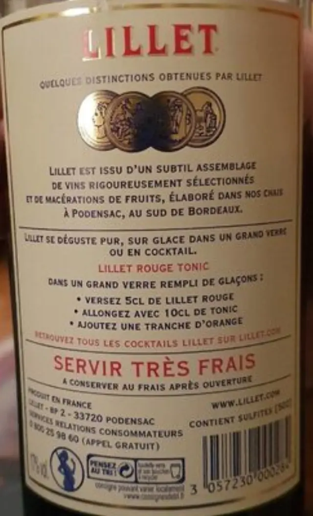 LILLET ROUGE APERITIF 750ml 2