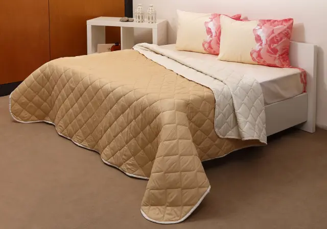 Κουβερλί 220Χ240 Υπέρδιπλο Microfiber Viopros Εκρού-Μπεζ