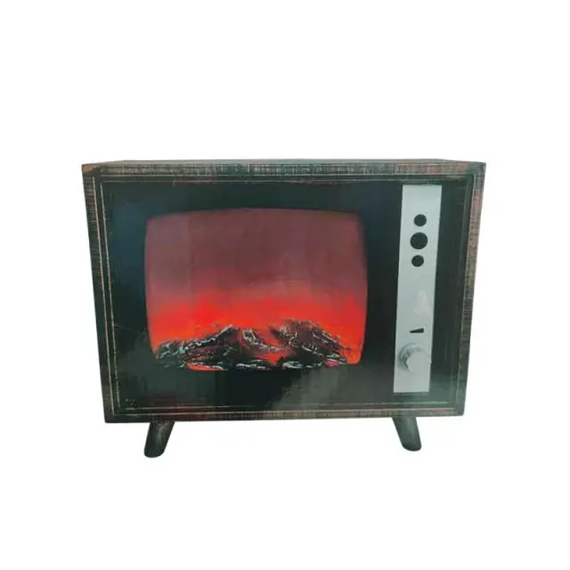 Διακοσμητικό Τζάκι LED σε Σχέδιο Τηλεόρασης – LED Fireplace Lantern Retro TV Design 094021 2