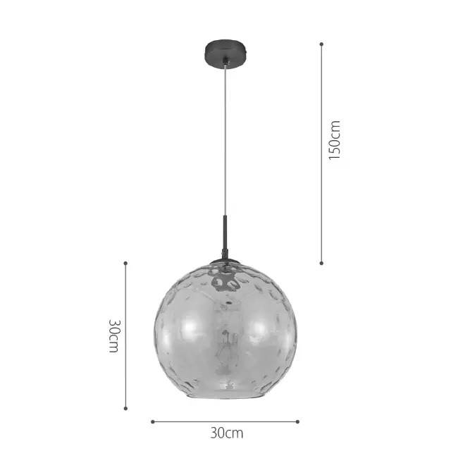 InLight Κρεμαστό φωτιστικό από διάφανο γυαλί 1XE27 D:30cm (4039-A-Transparent) 2