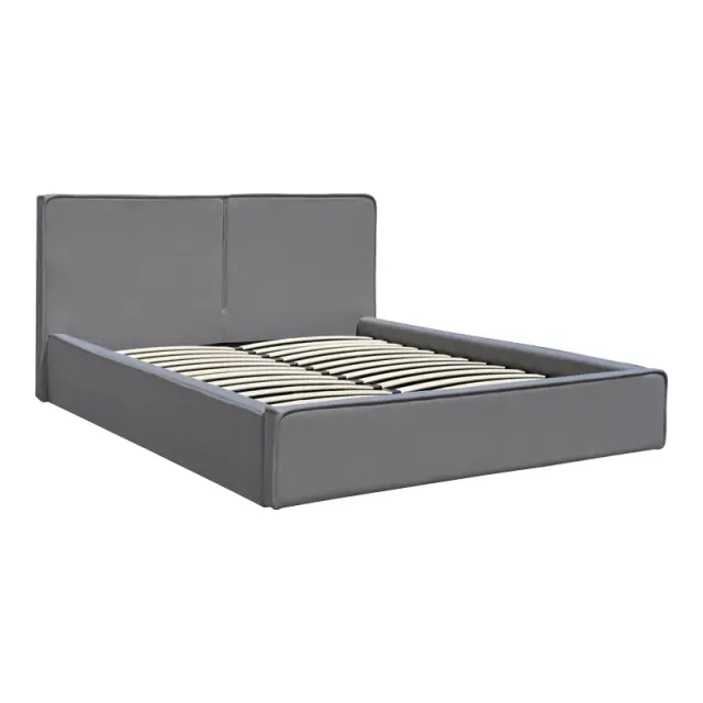 Κρεβάτι διπλό Zento pakoworld γκρι ύφασμα 160x200εκ 3