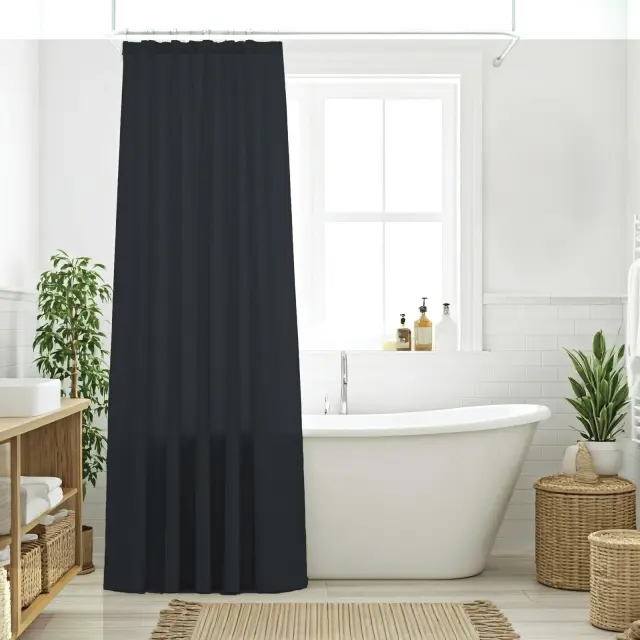 Κουρτίνα Μπάνιου 240x180 Das Home 0809 Graphite 100% Πολυέστερ