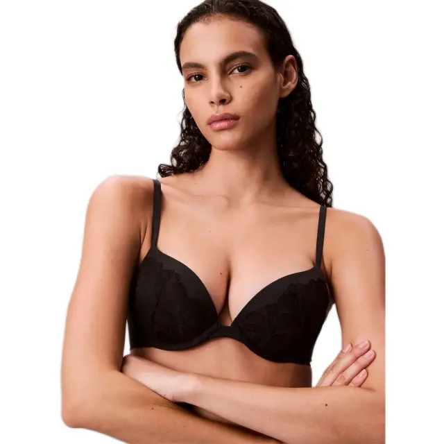 Calvin Klein Γυναικείο Σουτιέν Push-Up Plunge - Perfectly Fit Lace, Χρώμα Μαύρο