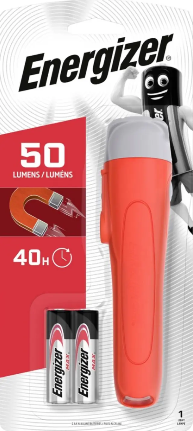 ENERGIZER Magnet Plastic LED 2xAA 50lm 01.011.0010