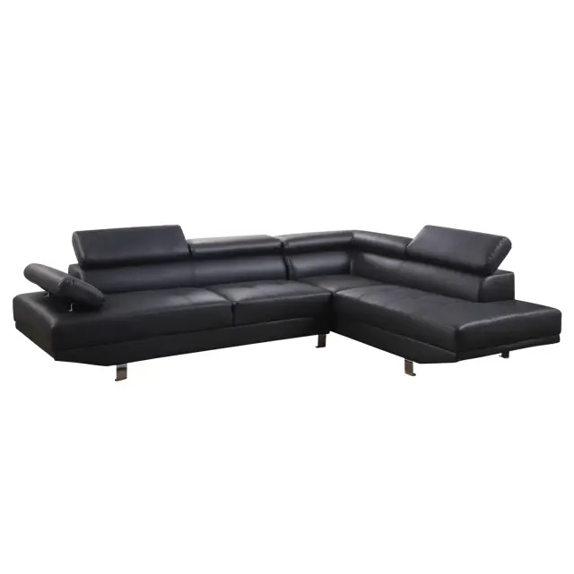 ΚΑΝΑΠΕΣ ΓΩΝΙΑ ΔΕΞΙΑ FB93084.02R ΑΠΟ ΜΑΥΡΟ PU 270x200x87Υ εκ.