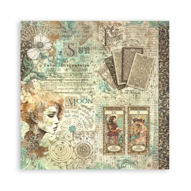 Χαρτιά scrapbooking 22τεμ μονής όψης, 20.3×20.3cm Stamperia, Fortune 2