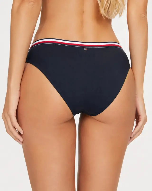 Tommy Hilfiger Γυναικείο Σκούρο Μπλε Bikini Slip με Ριγέ Λάστιχο - XS 3