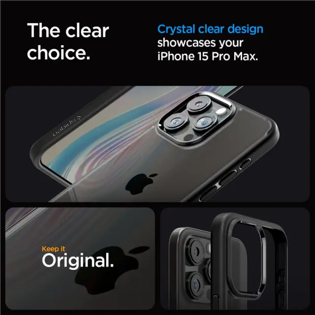 Spigen Crystal Hybrid, matte black - iPhone 15 Pro Max 3
