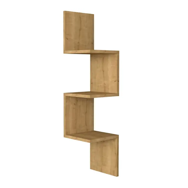 Ραφιέρα τοίχου γωνιακή Zikzak Megapap χρώμα sapphire oak 25x25x105,4εκ. 3