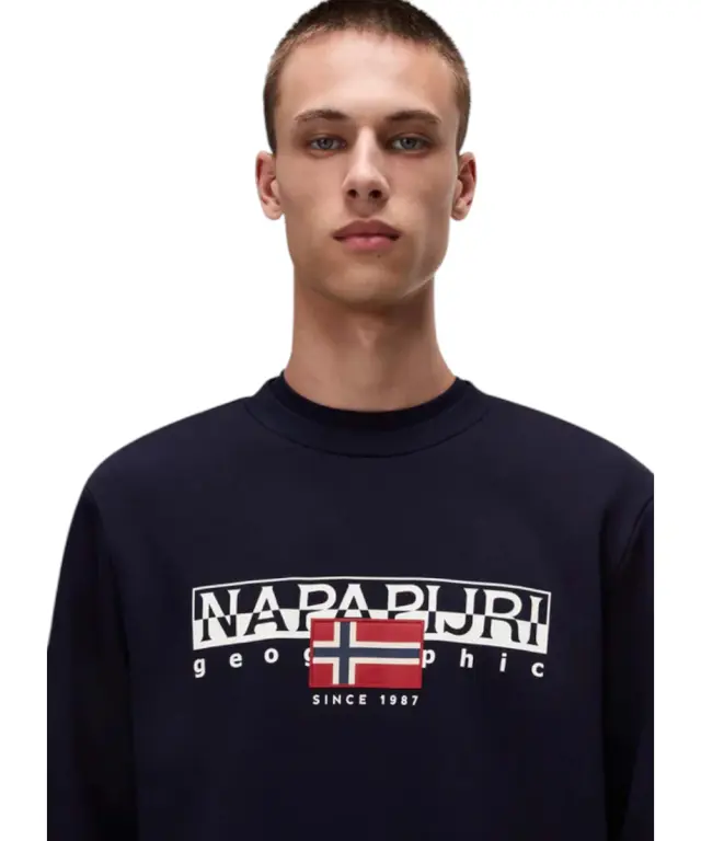 Napapijri - Ανδρικό Φούτερ B-Aylm Regular Fit NP0A4I1F-176 Μπλε Σκούρο - 3XL 3